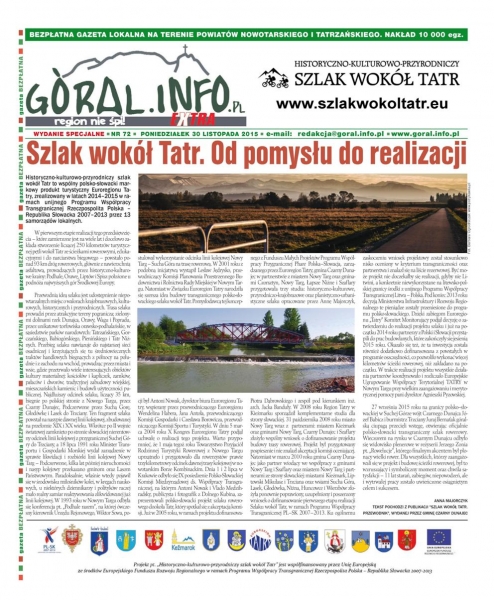 Specjalne wydanie gazety Góral.info.pl o Szlaku wokól Tatr